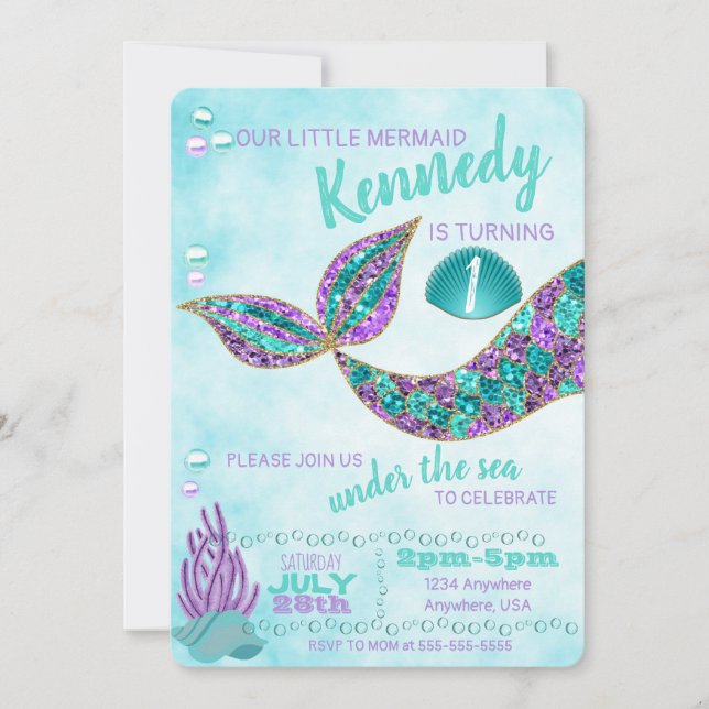 Invitación al cumpleaños de la sirena, bajo el Fie (Anverso)