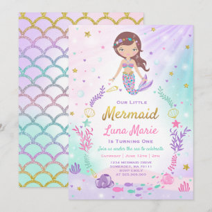 Invitación al cumpleaños de la sirena bajo el Fies