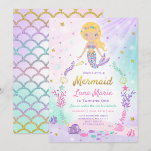 Invitación al cumpleaños de la sirena bajo el Fies