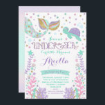 Invitación al cumpleaños de la sirena bajo el Fies<br><div class="desc">Invitación de cumpleaños de sirena al oro rosa bajo la invitación de fiesta en el mar. Una forma perfecta de anunciar tu bajo el fiesta marino.</div>