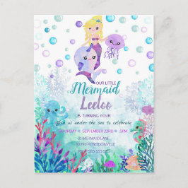 Invitación al cumpleaños de la sirena bajo el fies