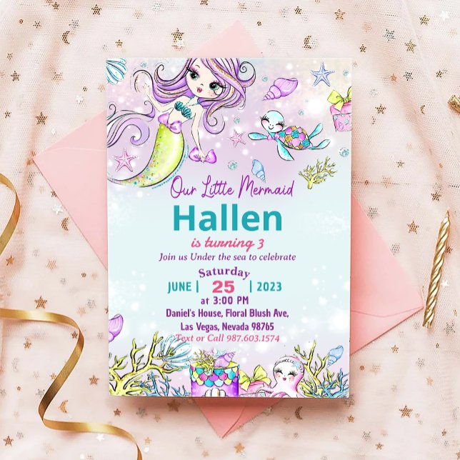 Invitación al cumpleaños de la sirena bajo el Fies (Subido por el creador)
