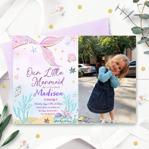 Invitación al cumpleaños de la sirena bajo el mar