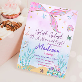 Invitación al cumpleaños de la sirena bajo el mar