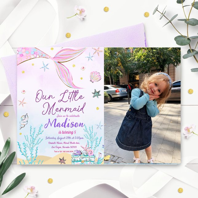 Invitación al cumpleaños de la sirena bajo el mar (Subido por el creador)