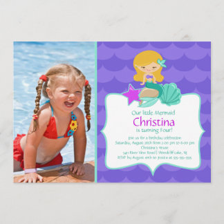 Invitación al cumpleaños de la sirena cutta rubia
