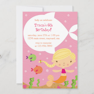 Invitación al cumpleaños de la sirena dulce