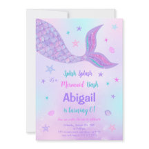 Invitación al cumpleaños de la sirena editable