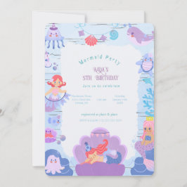 Invitación al cumpleaños de la sirena mágica