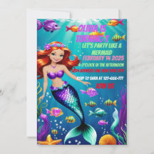 Invitación al cumpleaños de la sirena mágica