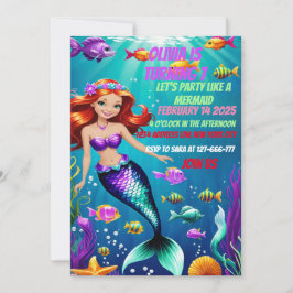 Invitación al cumpleaños de la sirena mágica