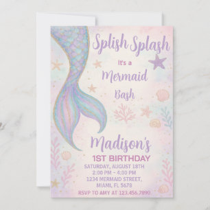 Invitación al cumpleaños de la sirena mágica