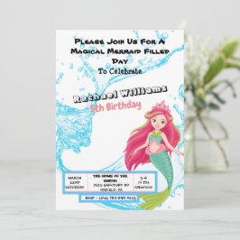 Invitación al cumpleaños de la sirena mágica
