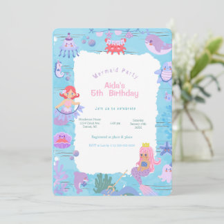 Invitación al cumpleaños de la sirena mágica