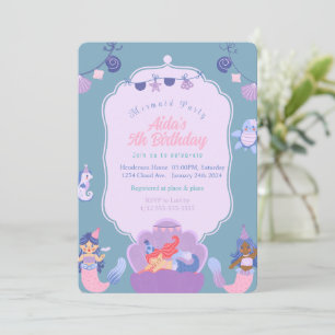 Invitación al cumpleaños de la sirena mágica
