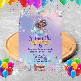 Invitación al cumpleaños de la sirena para Chica