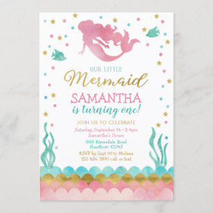 Invitación al cumpleaños de la sirena, sirena de c