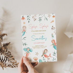 Invitación al cumpleaños de la sirena "Splish Spla