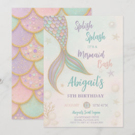 Invitación al cumpleaños de la sirena Splish Splas