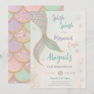 Invitación al cumpleaños de la sirena Splish Splas