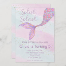 Invitación al cumpleaños de la sirena Splish Splas