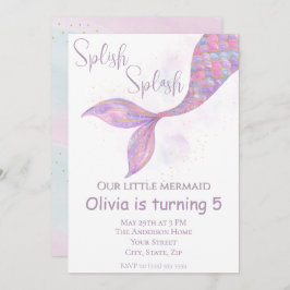 Invitación al cumpleaños de la sirena Splish Splas
