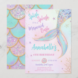 Invitación al cumpleaños de la sirena Splish Splas