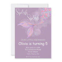 Invitación al cumpleaños de la sirena Splish Splas