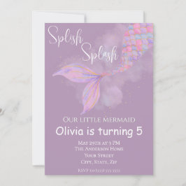 Invitación al cumpleaños de la sirena Splish Splas