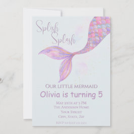 Invitación al cumpleaños de la sirena Splish Splas