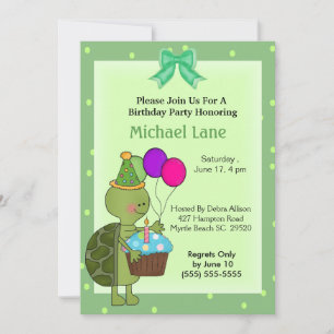 Invitación al cumpleaños de la tortuga