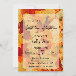 Invitación al cumpleaños de las hojas de otoño