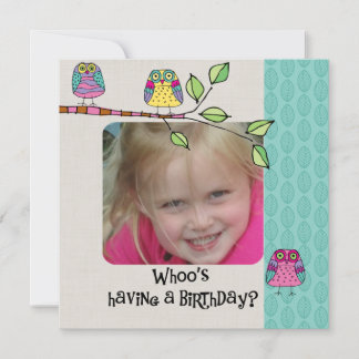 Invitación al cumpleaños de las lechuzas coloridas