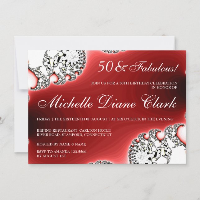 Invitación al cumpleaños de las mujeres rojas con  (Anverso)