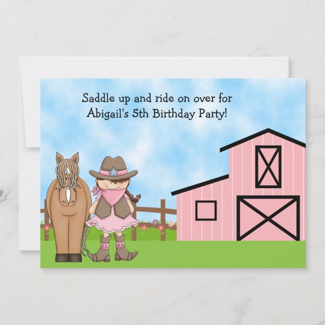 Invitación al cumpleaños de las vacas y los caball (Anverso)