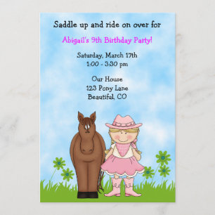 Invitación al cumpleaños de las vacas y los caball