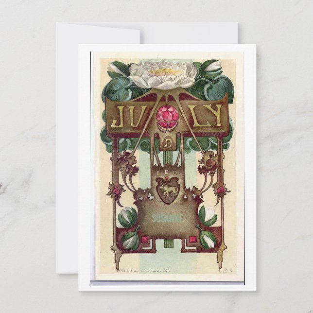 Invitación al cumpleaños de Leo Zodiac de Nouveau  (Anverso)