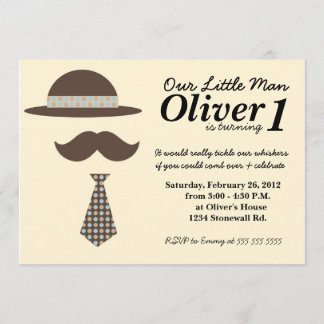 Invitación al cumpleaños de Little Man Mustache Ba
