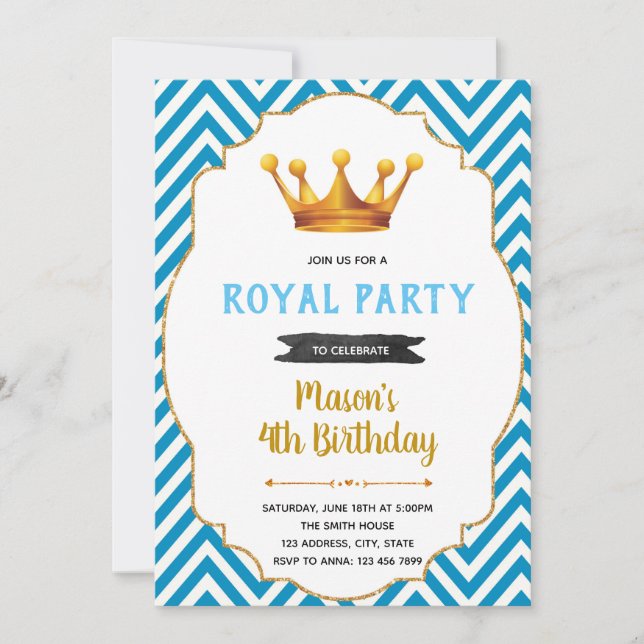 Invitación al cumpleaños de Little Prince (Anverso)