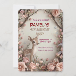 Invitación al cumpleaños de Little Spoted Deer Woo