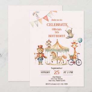 Invitación al cumpleaños de los animales de Circus
