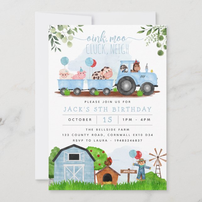 Invitación al cumpleaños de los animales de los Ba (Anverso)