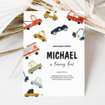 Invitación al cumpleaños de los coches de la ciuda