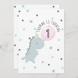 Invitación al cumpleaños de los dinosaurios curado