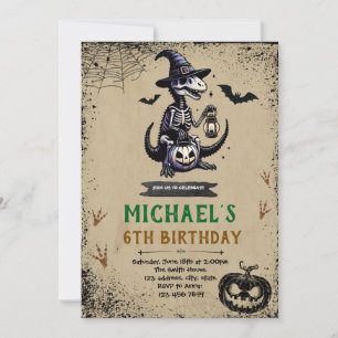 Invitación al cumpleaños de los dinosaurios de Hal