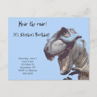 Invitación al cumpleaños de los dinosaurios T-Rex