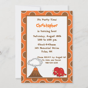 Invitación al cumpleaños de los dinosaurios Tan Po