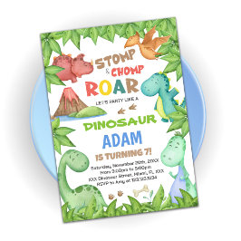 Invitación al cumpleaños de los dinosaurios verdes