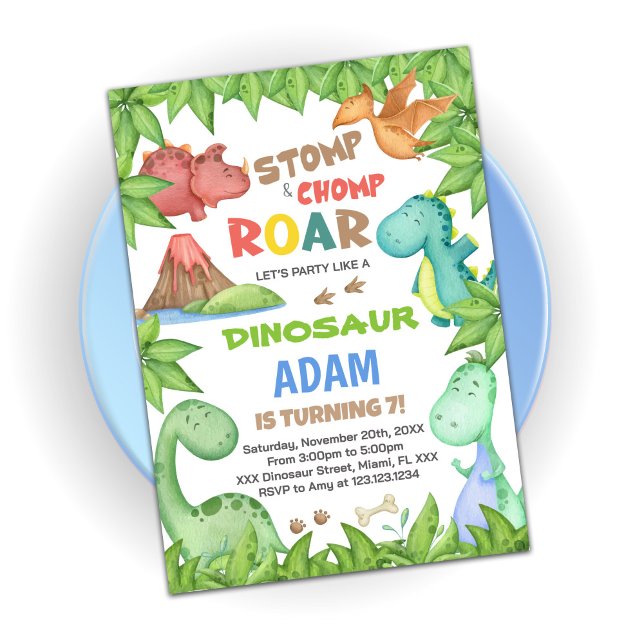 Invitación al cumpleaños de los dinosaurios verdes (Subido por el creador)