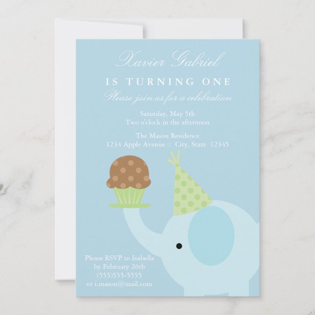 Invitación al cumpleaños de los elefantes azules 5 (Anverso)